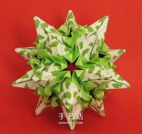 春意盎然的花球!手工折纸立体纸花球的教程