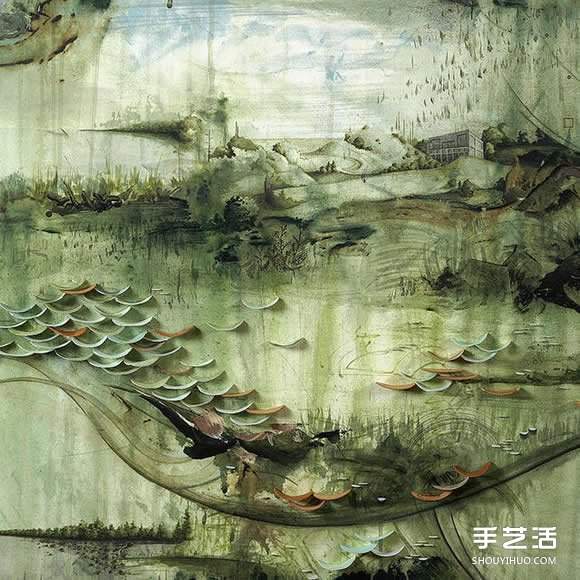 似画不是画：混合材质DIY奇幻华丽的立体山水画