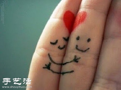 手指+简笔画 DIY温馨浪漫“爱相随”