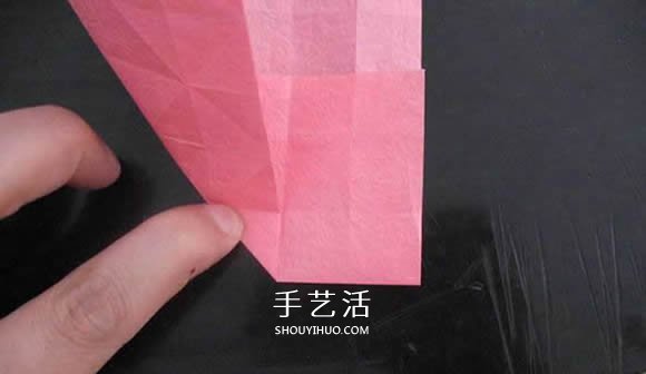 赠送初恋的小礼物!折纸蔷薇戒指的折法图解