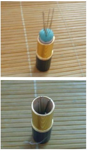 废弃唇膏管改造针插