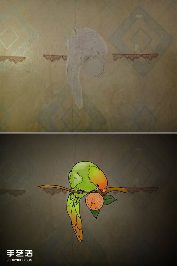 斑驳墙面的春天 岁月感成作品最独特的色彩