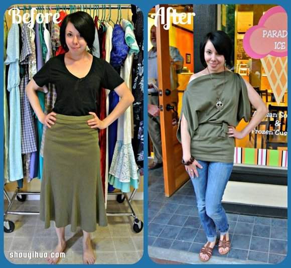 时尚达人的魔术:肥大旧衣服改造时尚新衣