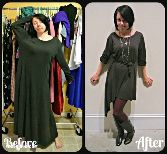 时尚达人的魔术:肥大旧衣服改造时尚新衣