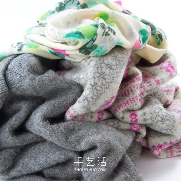 旧毛衣改造利用 DIY制作美好的悬挂花盆袋!