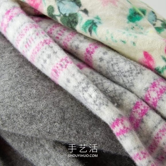 旧毛衣改造利用 DIY制作美好的悬挂花盆袋!