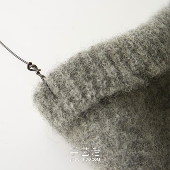 旧毛衣改造利用 DIY制作美好的悬挂花盆袋!