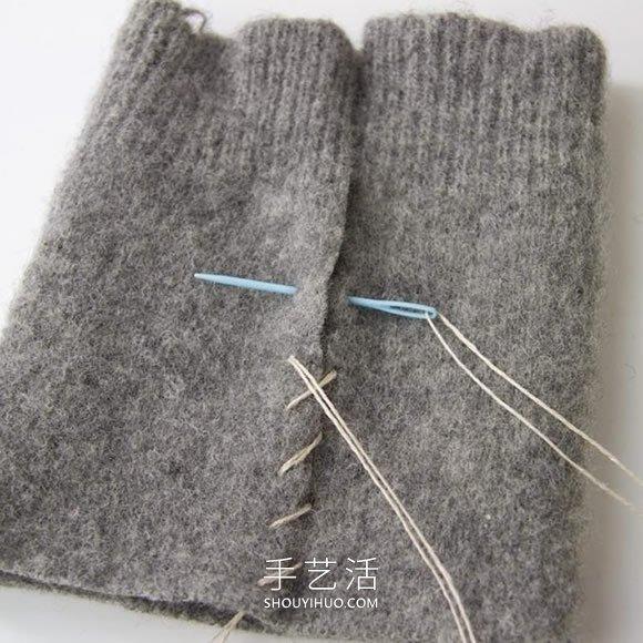 旧毛衣改造利用 DIY制作美好的悬挂花盆袋!