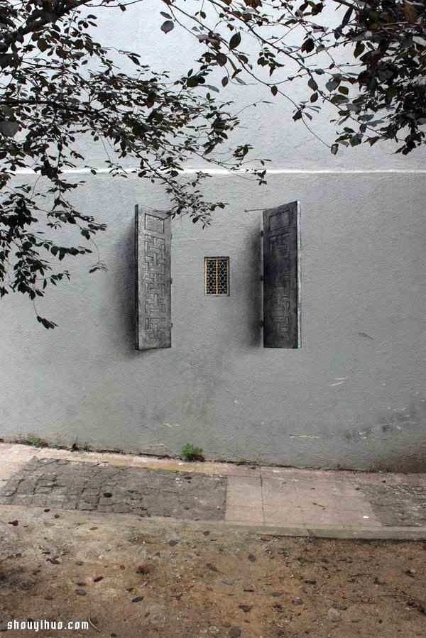 几可乱真的画窗涂鸦 一不小心就会撞上去!