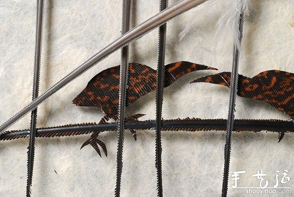 鸟儿羽毛艺术品手工制作