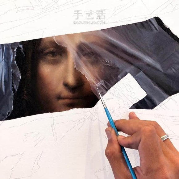 像是用塑料薄膜包裹!令人难以置信的逼真绘画