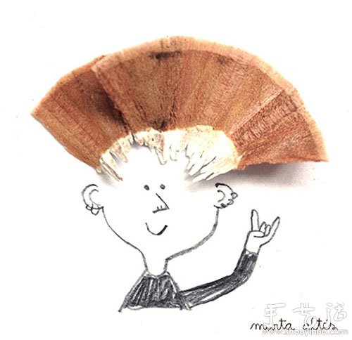 铅笔屑DIY的有趣图案