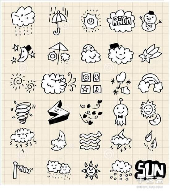 简单容易学的简笔画图片 各种可爱图案都有！