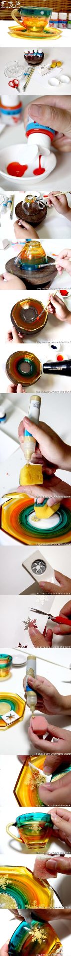 手工绘制精美绝伦玻璃茶杯的教程