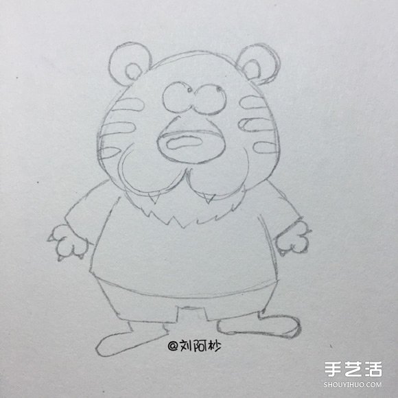 卡通老虎先生简笔画画法 简笔画卡通老虎图片