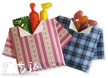 衣服形状袋子的折纸方法