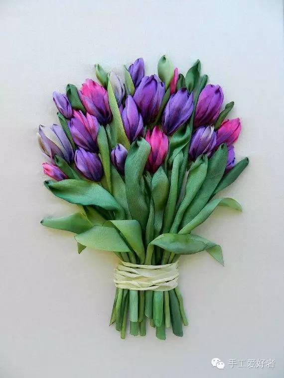 在织布上种花，美轮美奂丝带绣