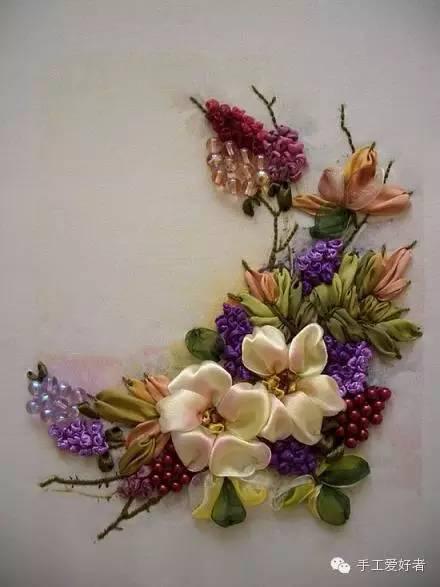 在织布上种花，美轮美奂丝带绣