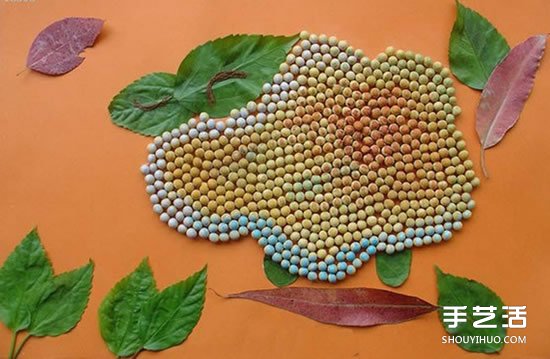 可爱的儿童豆子画图片 幼儿园豆子粘贴画作品