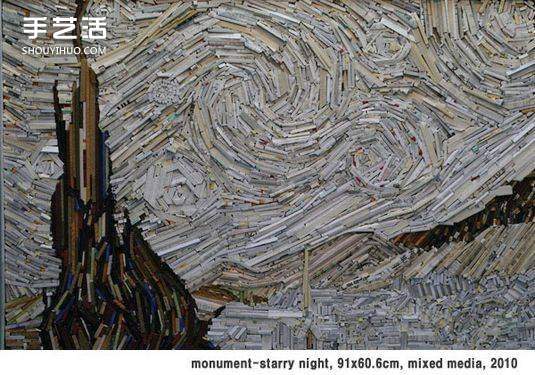 当梵高遇上拼贴画：废旧报纸杂志做成的世界名画