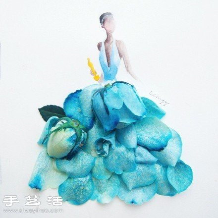 剪纸小人+花卉花瓣 DIY翩翩起舞的少女