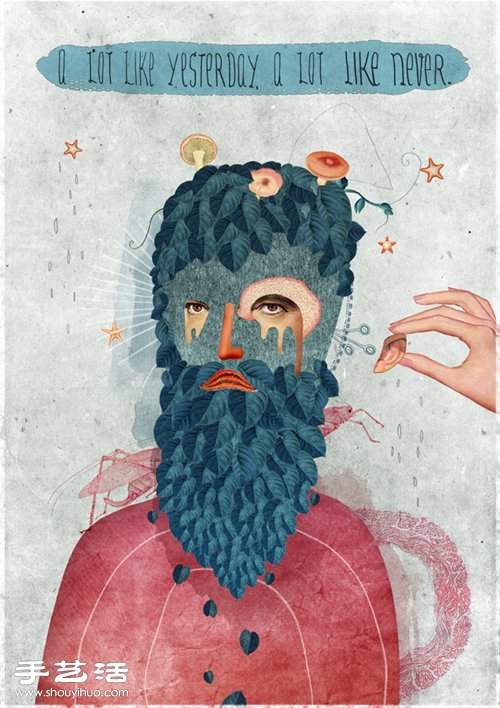 BECHA极尽夸张的肖像拼贴画DIY作品