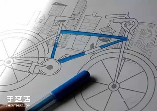 简单有趣的折纸教程 让平面自行车变得立体