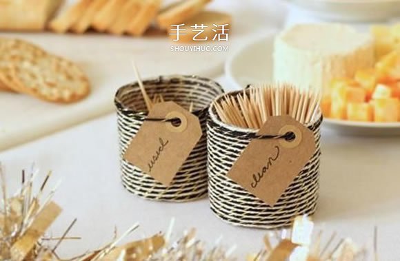 矿泉水瓶手工制作小清新牙签筒的教程