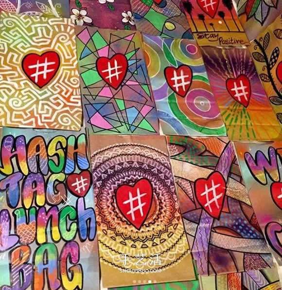 为了帮内向的儿子 爸爸手绘550个爱心午餐袋