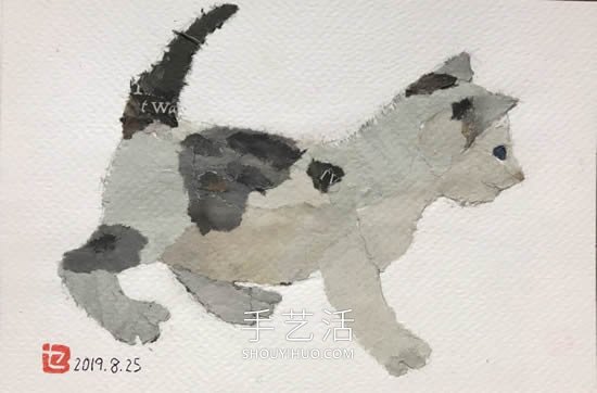 90岁老奶奶手撕报纸做拼贴画!展现平淡幸福