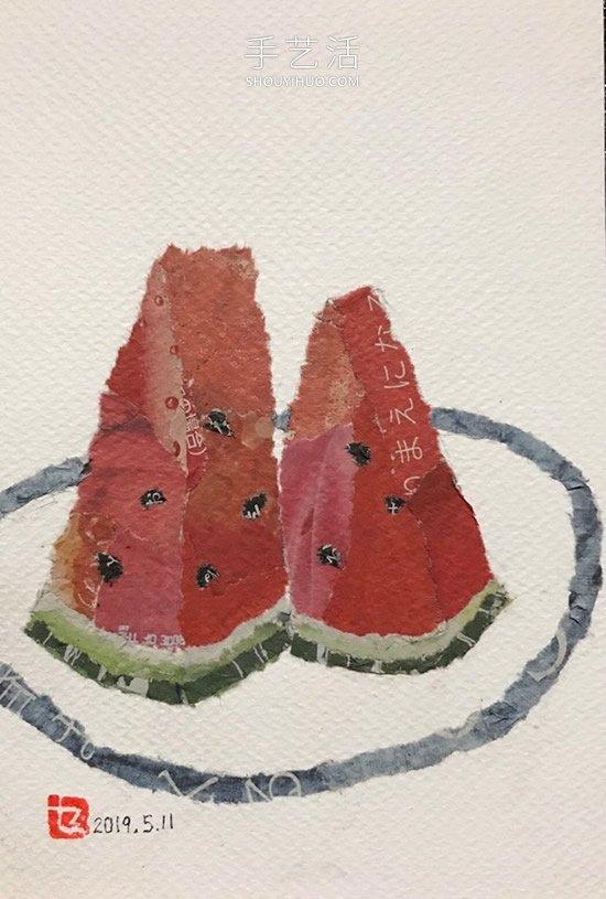 90岁老奶奶手撕报纸做拼贴画!展现平淡幸福