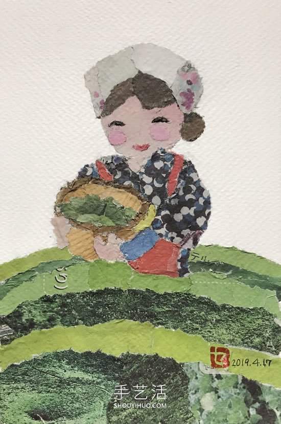 90岁老奶奶手撕报纸做拼贴画!展现平淡幸福