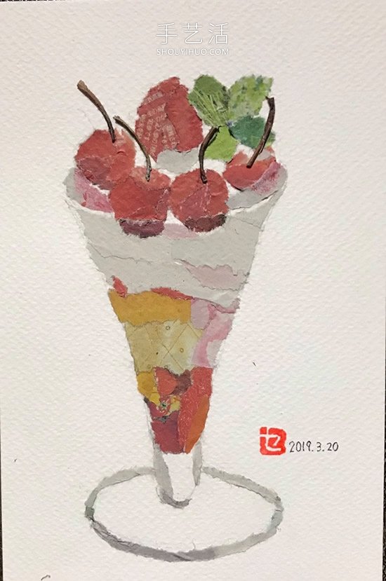 90岁老奶奶手撕报纸做拼贴画!展现平淡幸福