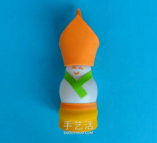 幼儿园手工制作酸奶瓶阿拉伯国王的做法教程
