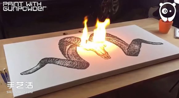 最酷炫的绘画方式:丹尼瑟文用火药作为颜料