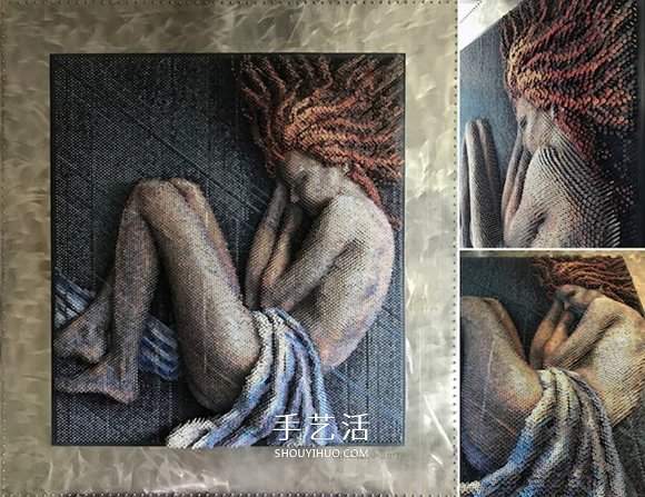 旋紧或松开,上万个螺丝钉制作的3D立体画像