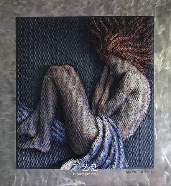 旋紧或松开,上万个螺丝钉制作的3D立体画像