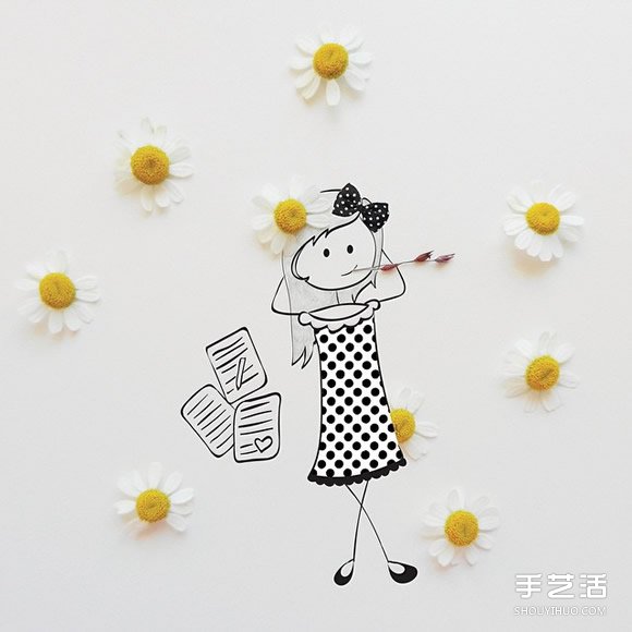 创意画作品欣赏:讲述可爱女生的日常生活