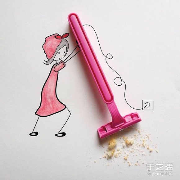 创意画作品欣赏:讲述可爱女生的日常生活