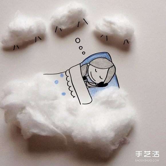 创意画作品欣赏:讲述可爱女生的日常生活