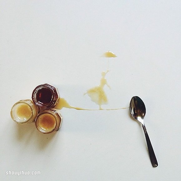 创意绘画:将翻倒的咖啡变成涂鸦艺术