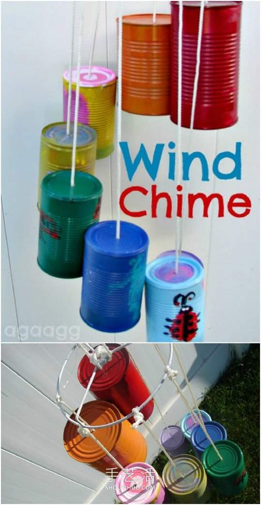 废品旧物再利用!自制创意春天风铃的教程