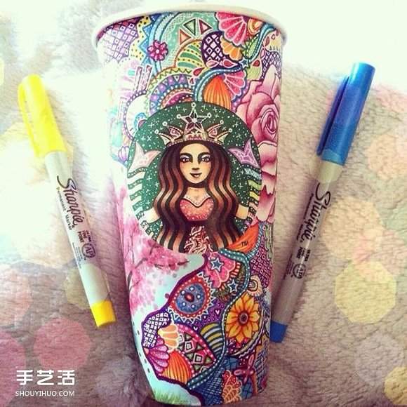 这样的星巴克纸杯你肯定没见过：彩绘梦幻风格