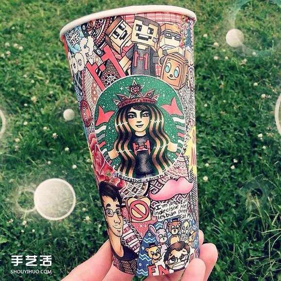 这样的星巴克纸杯你肯定没见过：彩绘梦幻风格