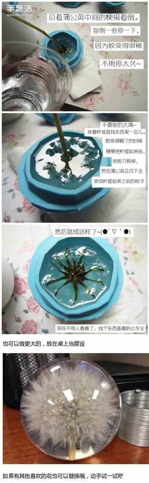 树脂蒲公英透明饰品手工DIY制作详细图解教程