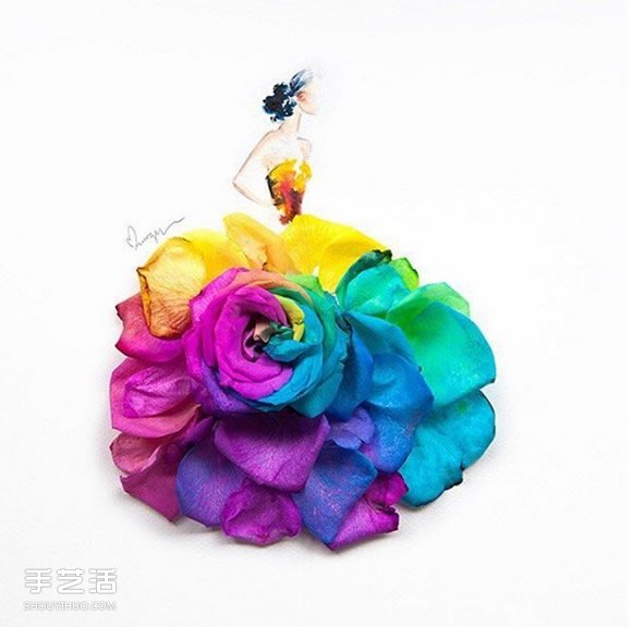 极雅艺术!用水彩让花朵变身礼物在纸上绽放