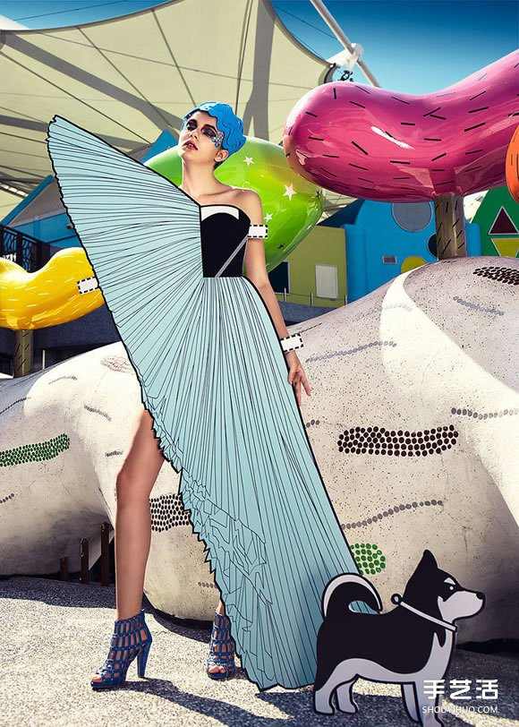 真人版纸娃娃!利用硬纸板制作的平面服装