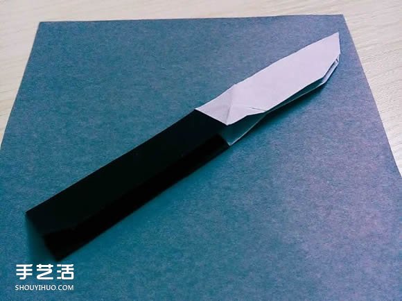 折纸折叠小刀的折法 手工折可折叠弹簧刀图解