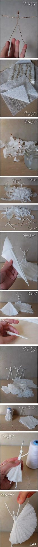 如何用餐巾纸折纸小人 纸巾折芭蕾舞演员的方法