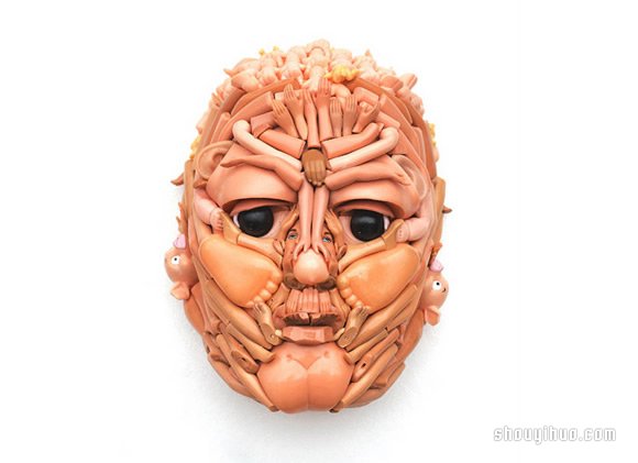 不要的洋娃娃回收再利用 DIY表情夸张的恐怖人偶